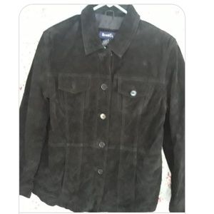 Black leather Denim & Co jacket